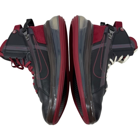 Nike Air Max 720 Saturn Black Team Red Thunder Gray Leather Sneakers Size 7.5 - Picture 9 of 16